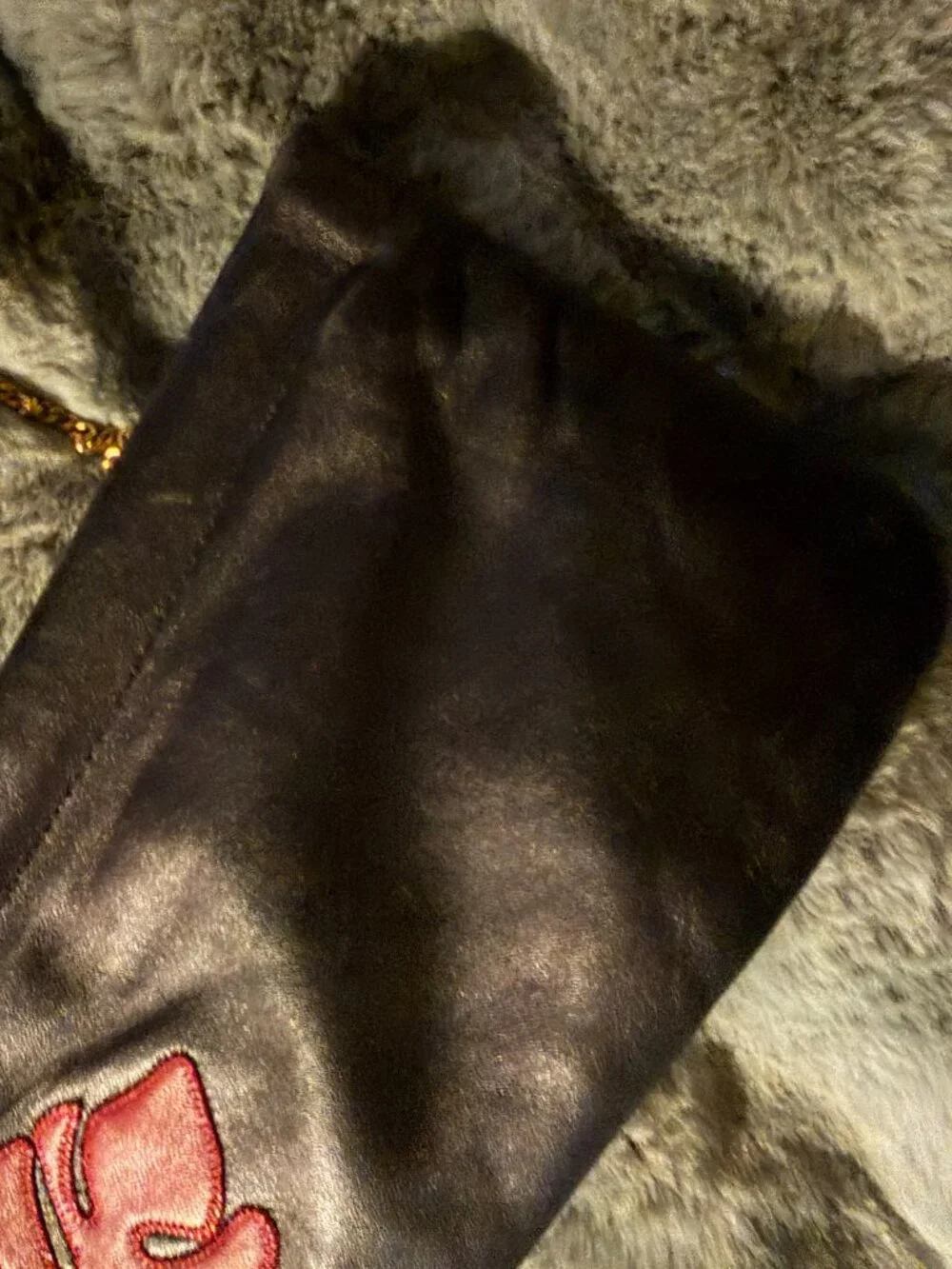 N/A black leather